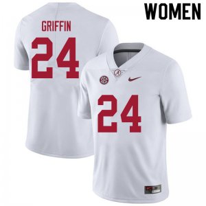 NCAA Women's Alabama Crimson Tide #24 Clark Griffin Stitched College 2020 Nike Authentic White Football Jersey GF17A41VQ